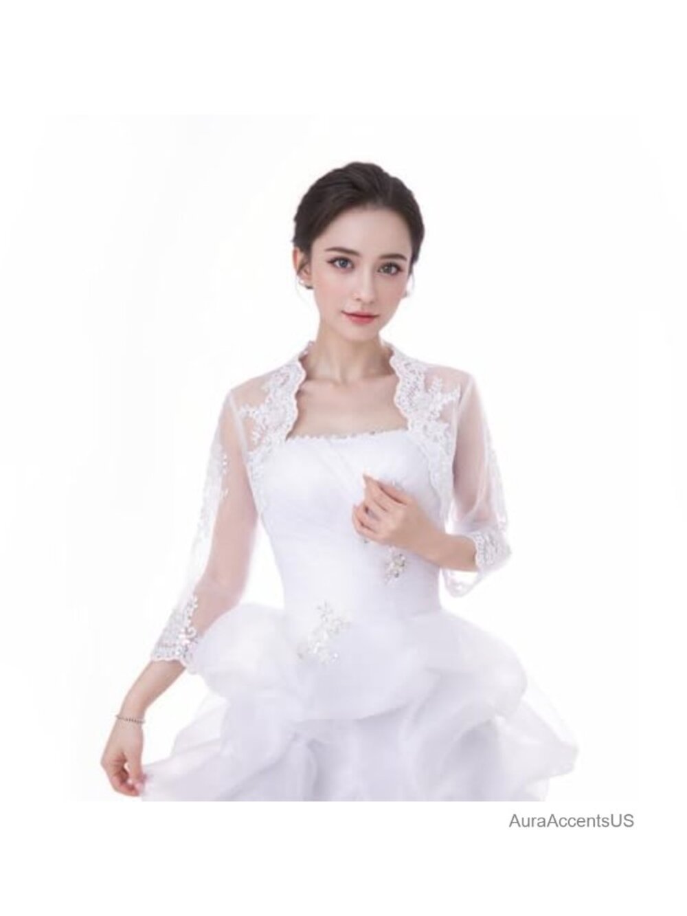 Lace Bolero Jacket for Wedding Bridal Long Sleeve Shrug
